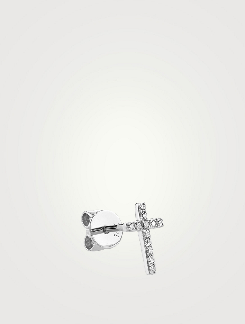 White gold cross stud earrings top