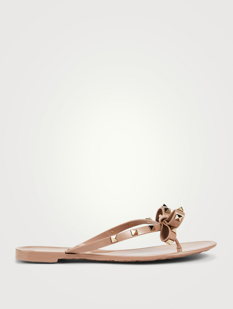 VALENTINO Rockstud Jelly Thong Poudre