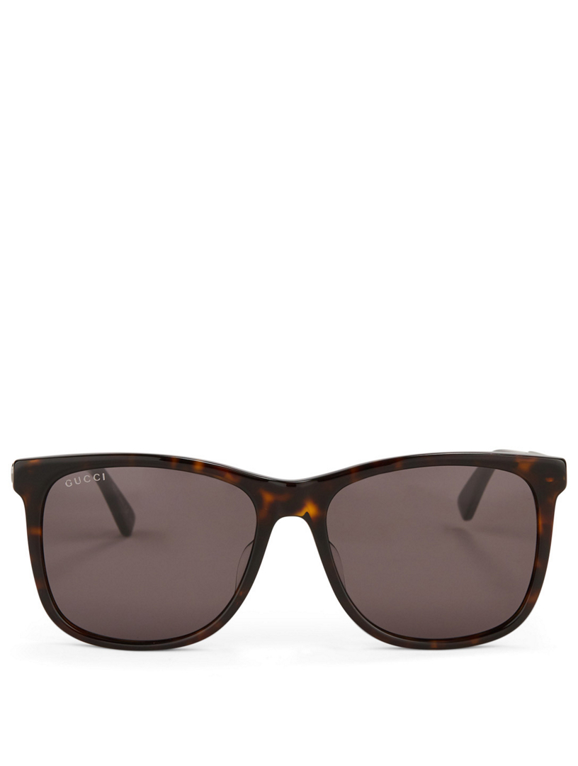 Gucci Square Sunglasses With Web Holt Renfrew