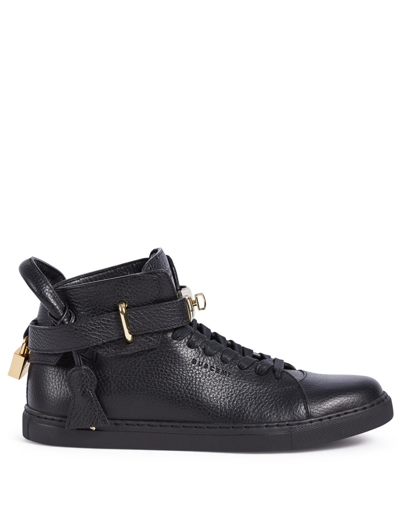 100MM Padlock Leather High Top Sneakers