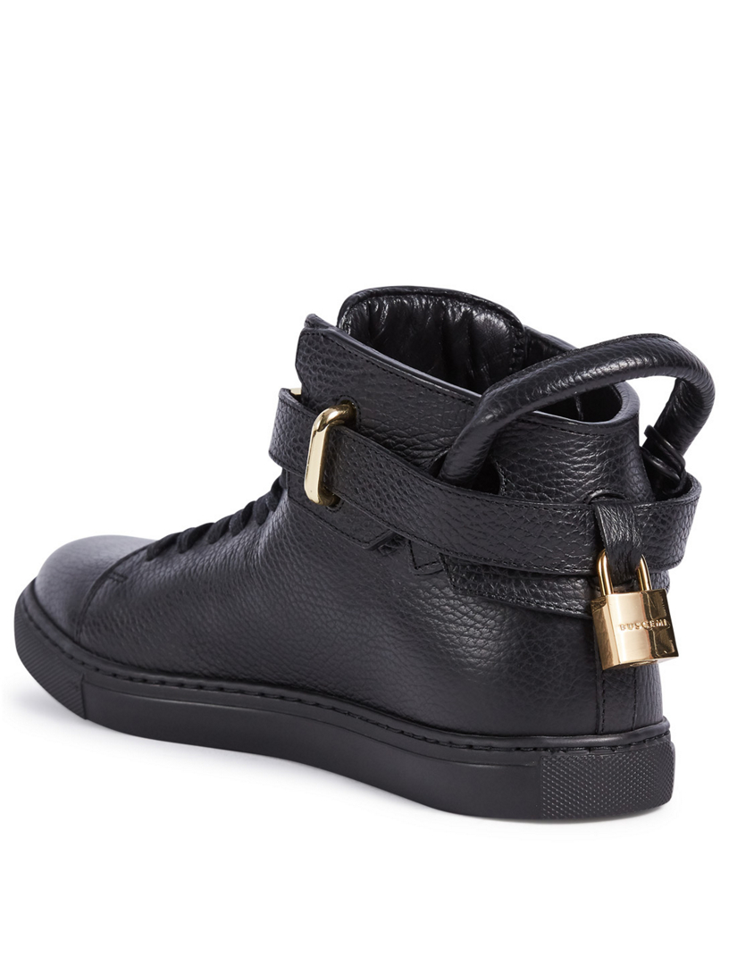 100MM Padlock Leather High Top Sneakers