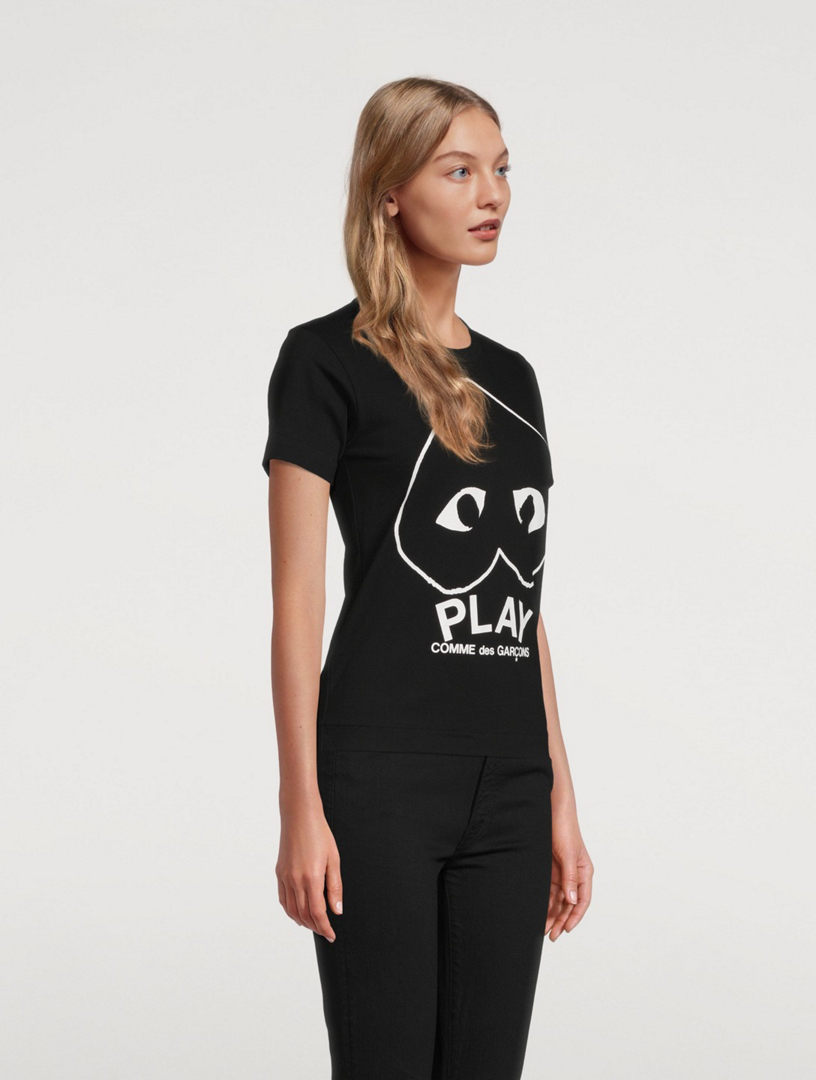 Inverted heart logo t-shirt comme des garçons clearance play