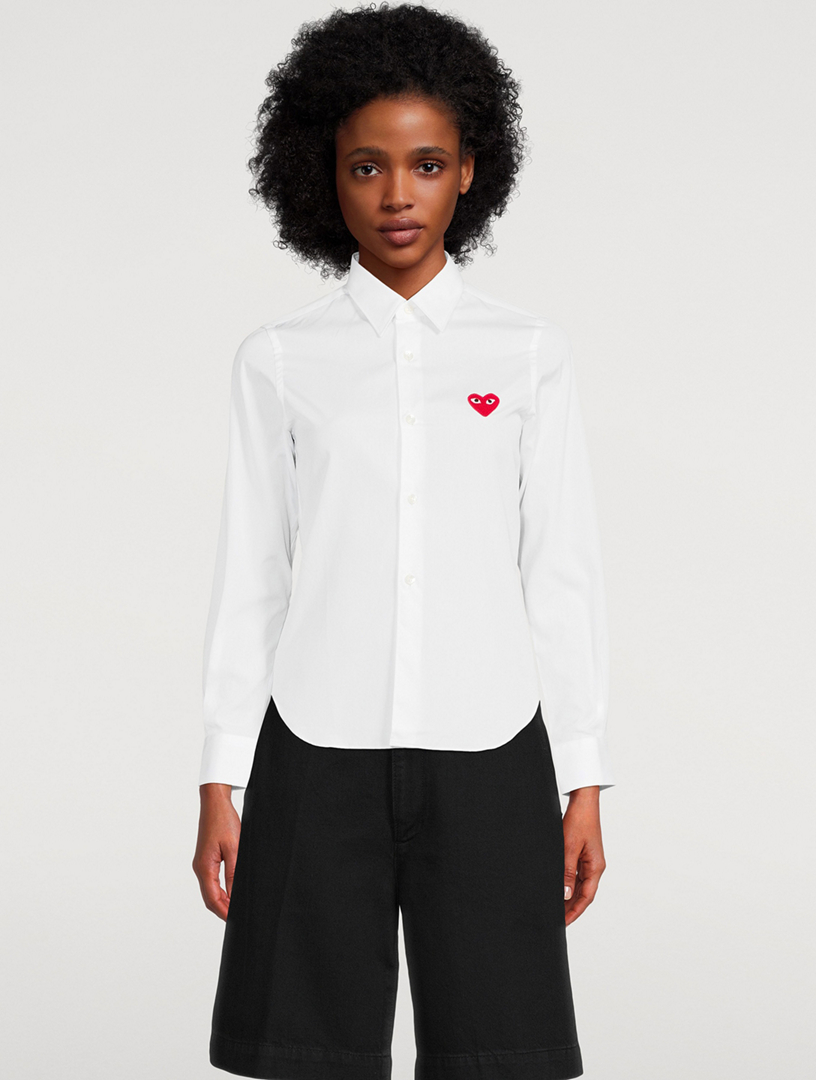 Cotton Embroidered Heart Shirt