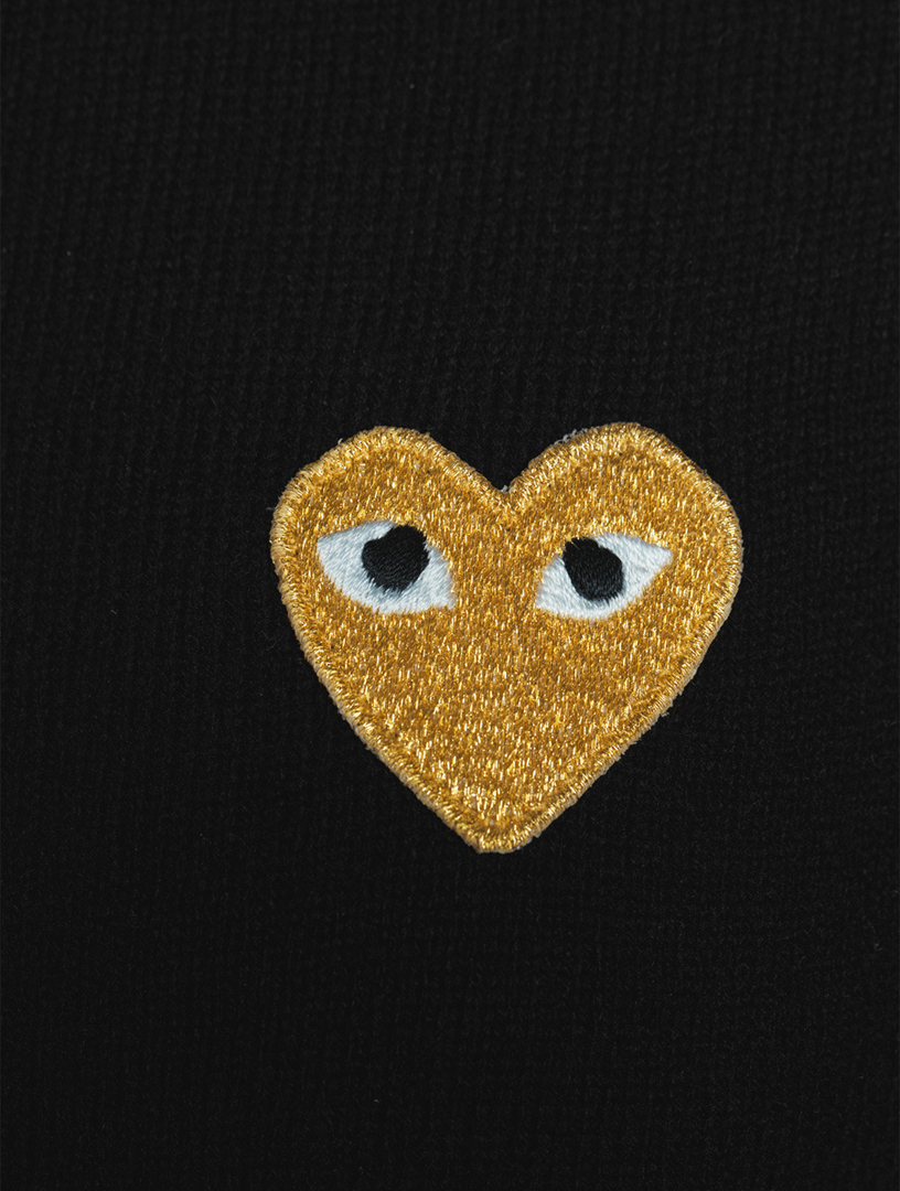 COMME DES GARCONS PLAY Wool Gold Heart Cardigan Holt Renfrew