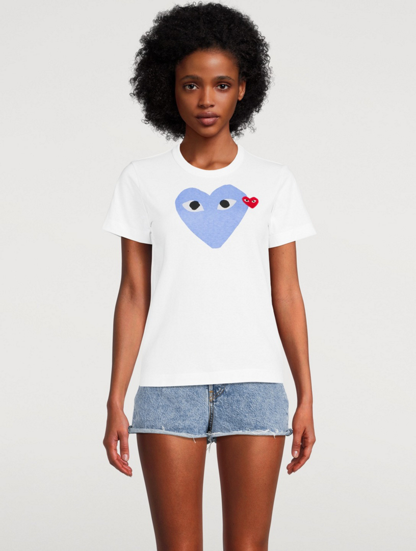 COMME DES GARÇONS PLAY Double Heart T-Shirt | Holt Renfrew