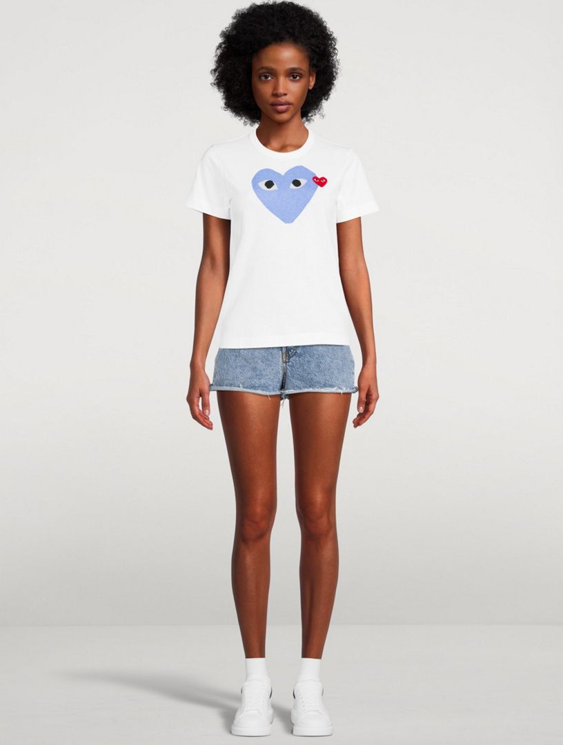COMME DES GARÇONS PLAY Double Heart T-Shirt | Holt Renfrew