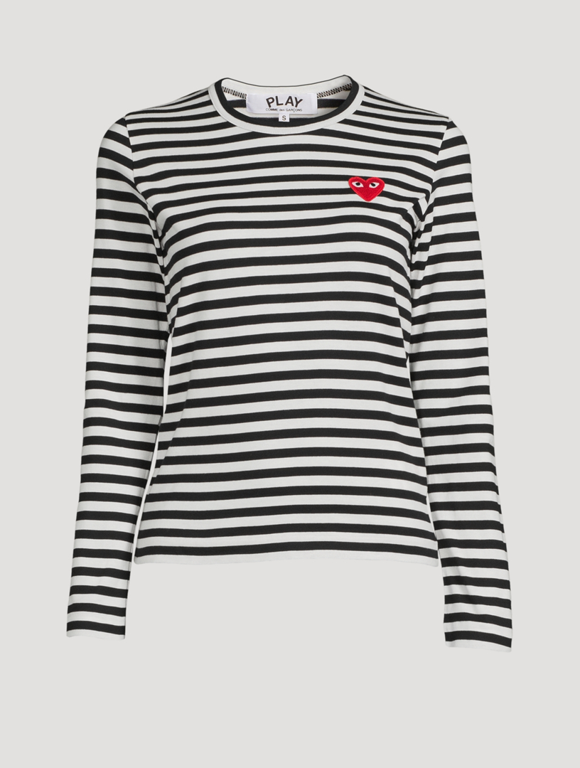 COMME DES GARÇONS PLAY Heart Long-Sleeve T-Shirt In Stripe | Holt