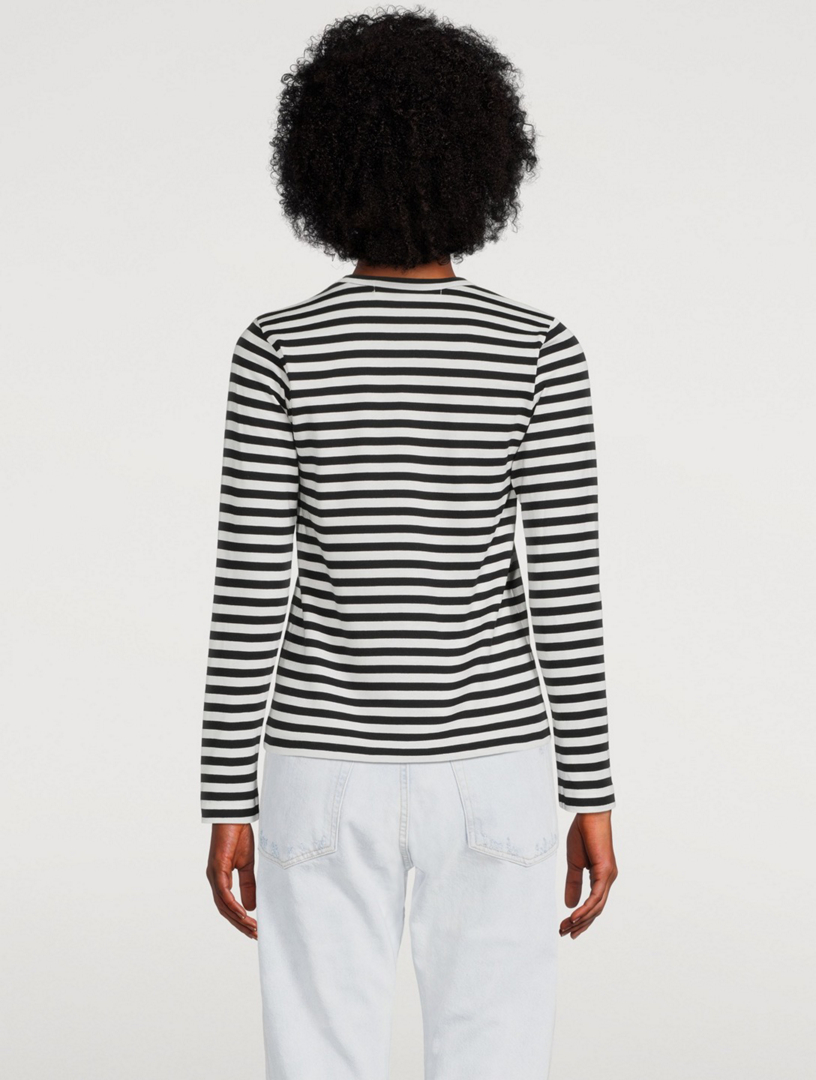 COMME DES GARÇONS PLAY Heart Long-Sleeve T-Shirt In Stripe | Holt