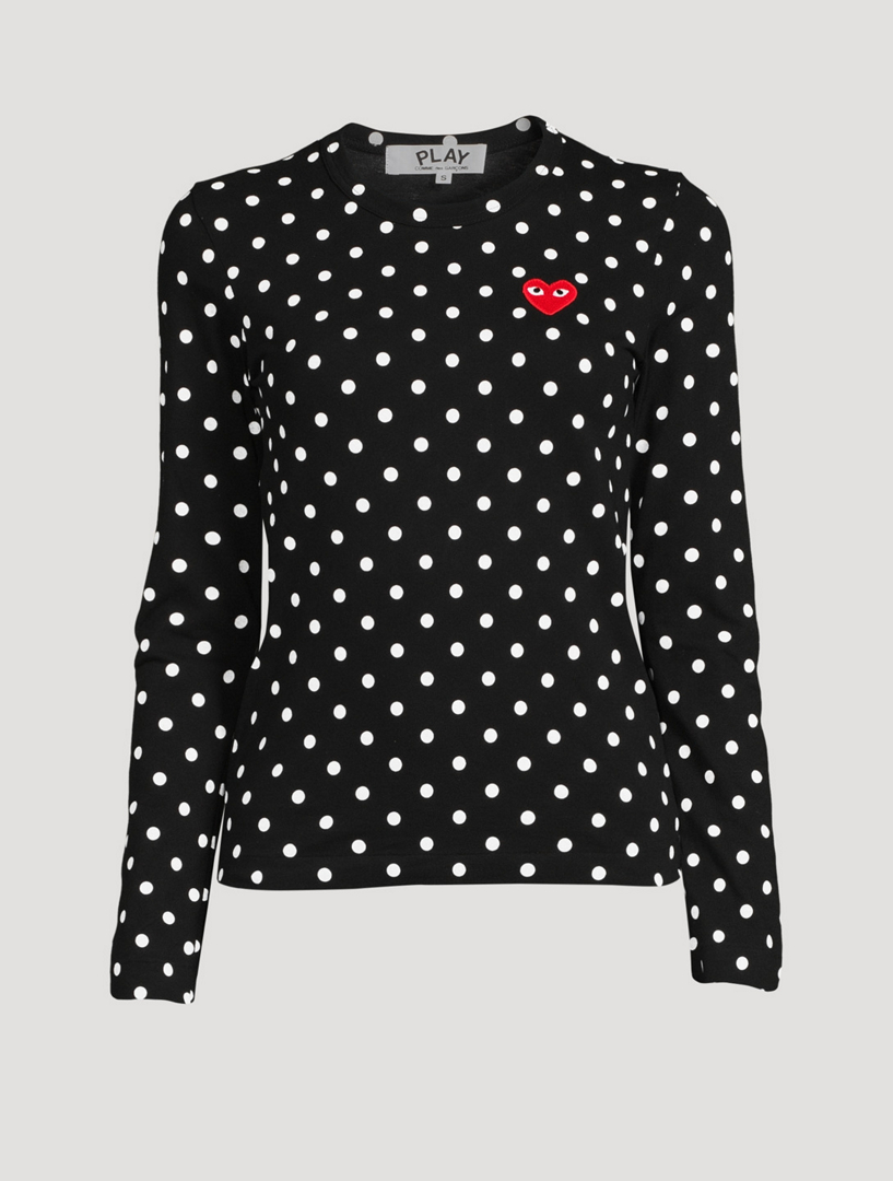 COMME DES GARÇONS PLAY Heart Long-Sleeve T-Shirt In Polka Dot