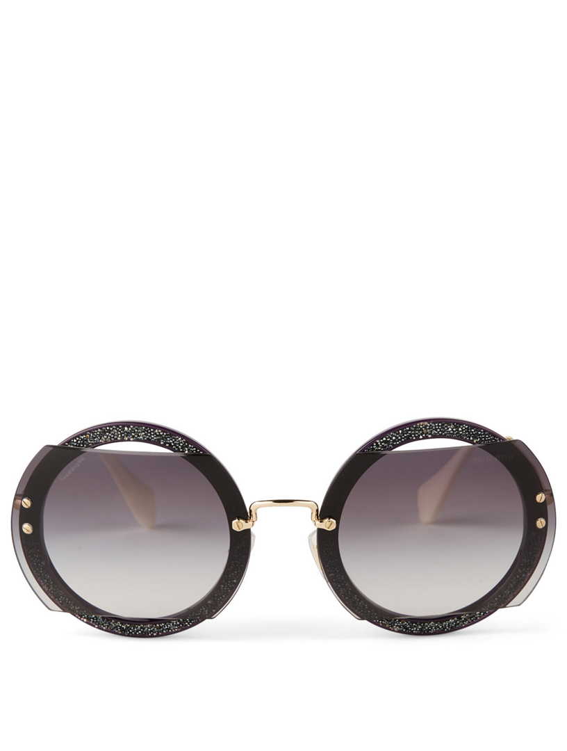 Miu miu discount sunglasses round glitter