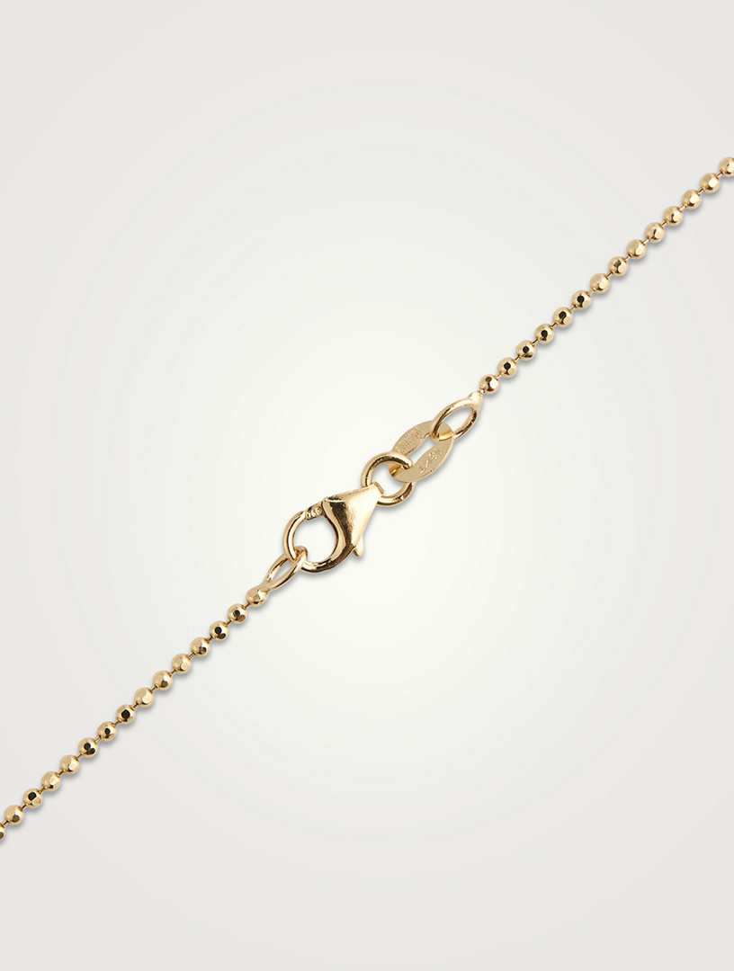 Large 18K Gold Leaf Necklace With Diamonds