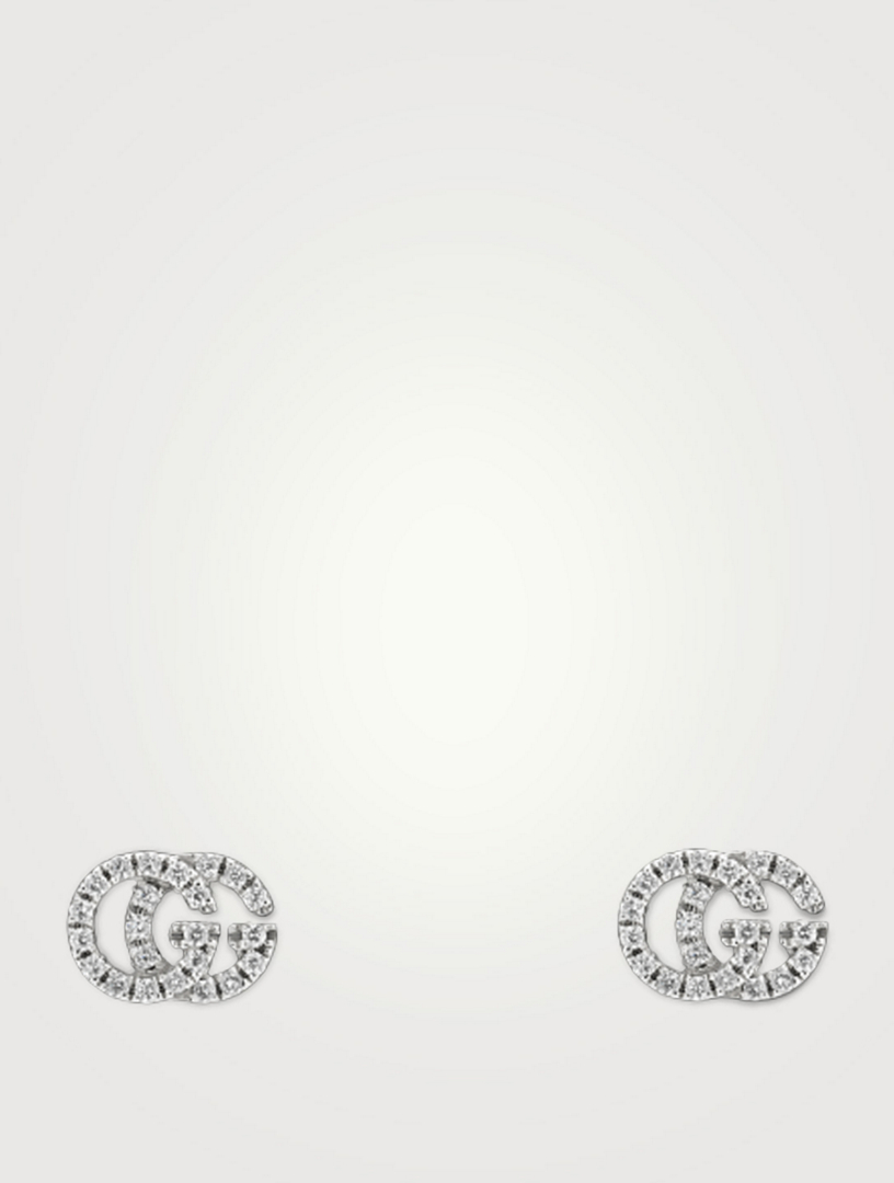 Gucci white deals gold stud earrings