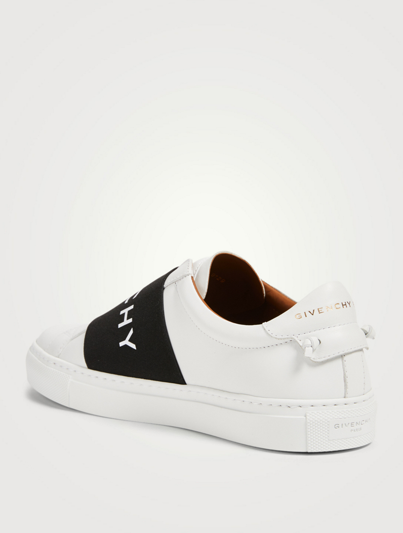 Urban Street Leather Sneakers With Logo Strap