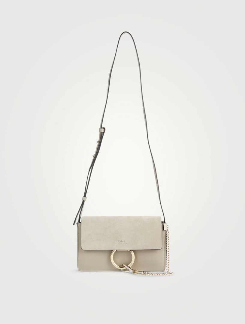 Shop Chloé Small Faye Leather & Suede Shoulder Bag