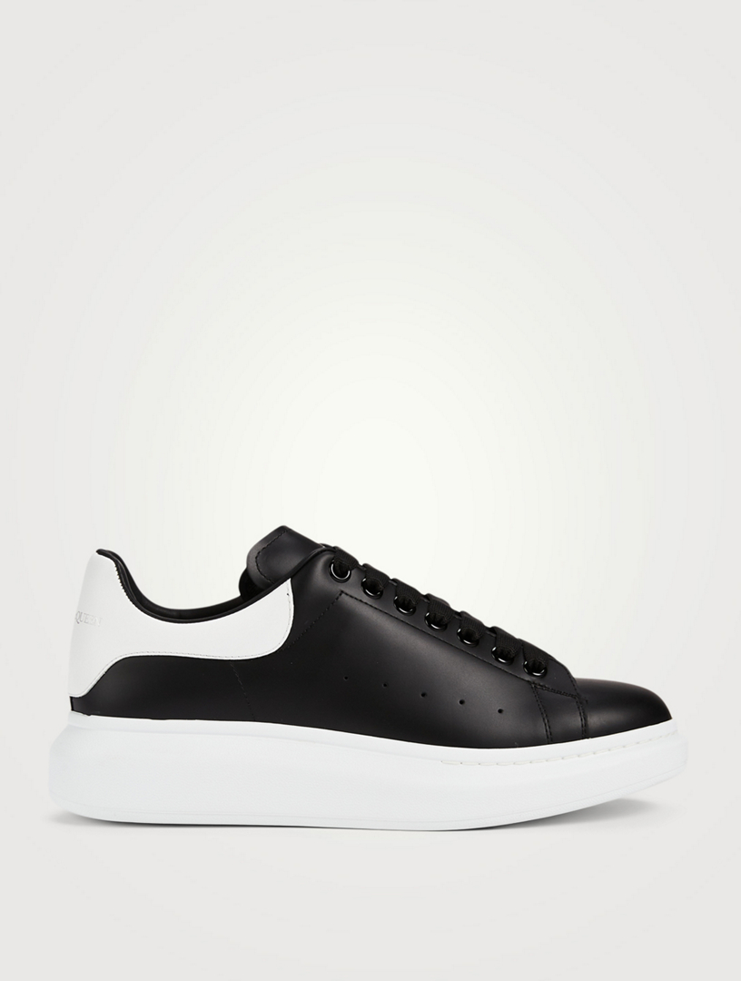 Oversized leather sneakers in black - Alexander Mc Queen