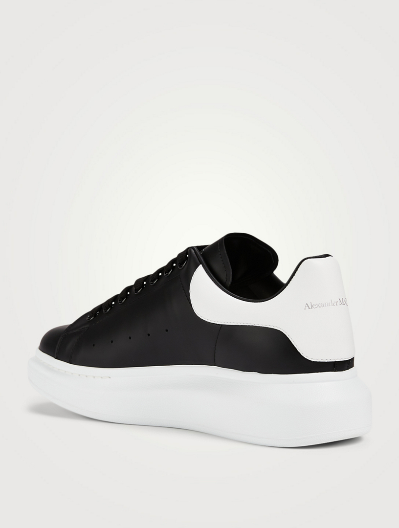 Oversized Leather Sneakers in White - Alexander Mc Queen