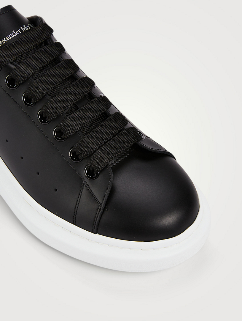 Oversized Leather Sneakers in White - Alexander Mc Queen