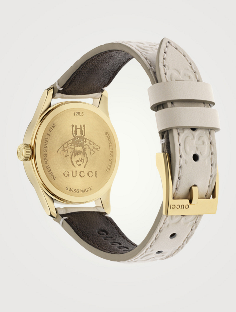 G-Timeless Leather Strap Watch