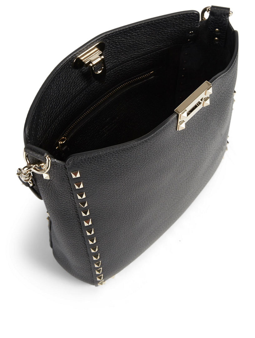 VALENTINO GARAVANI Medium Rockstud Leather Hobo Bag | Holt Renfrew