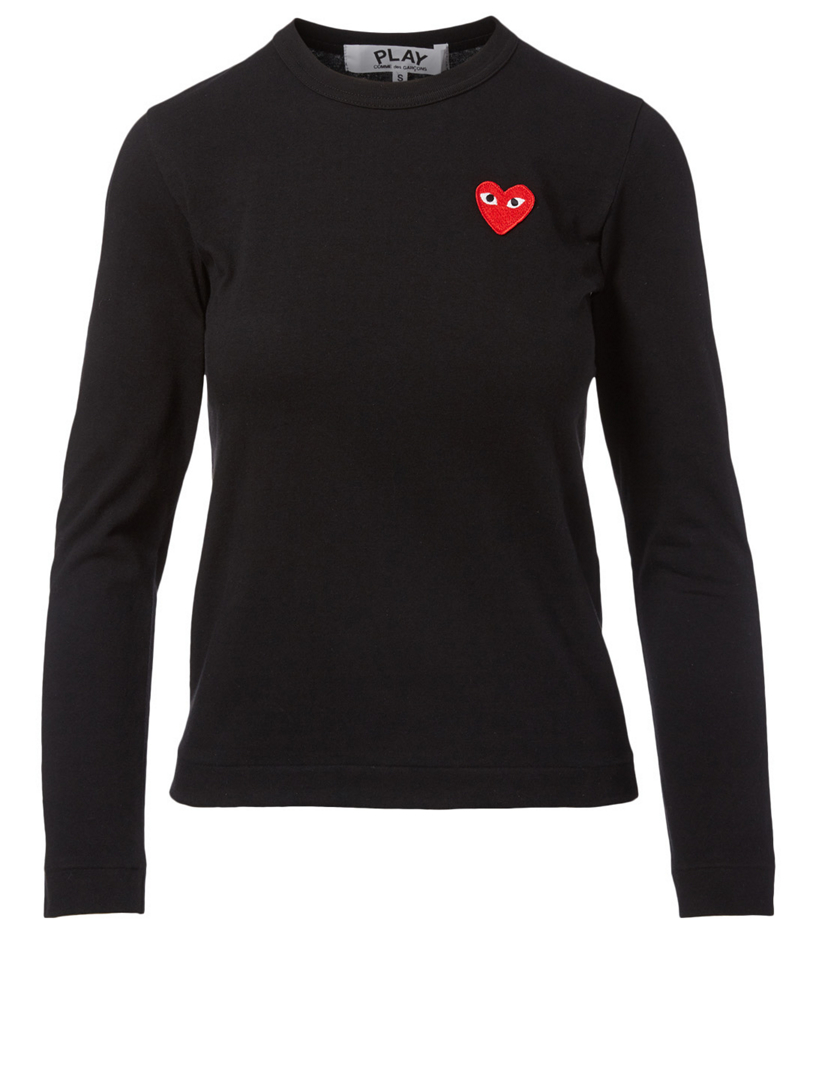 COMME DES GARÇONS PLAY Small Embroidered Heart Long-Sleeve T