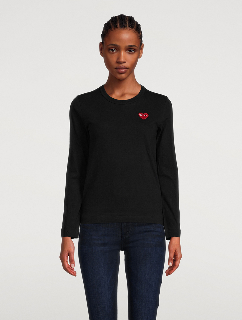 COMME DES GARÇONS PLAY Small Embroidered Heart Long-Sleeve T-Shirt