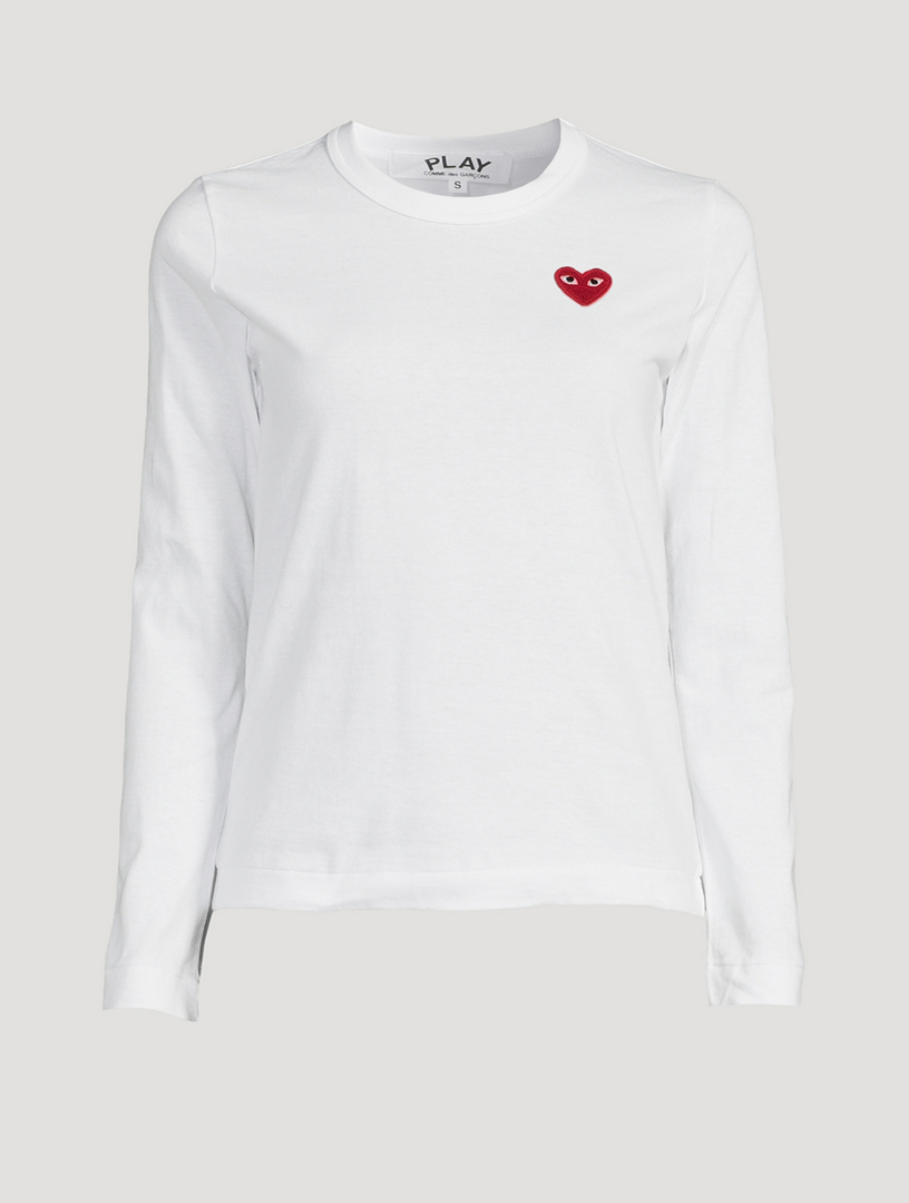 Small Embroidered Heart Long Sleeve T Shirt