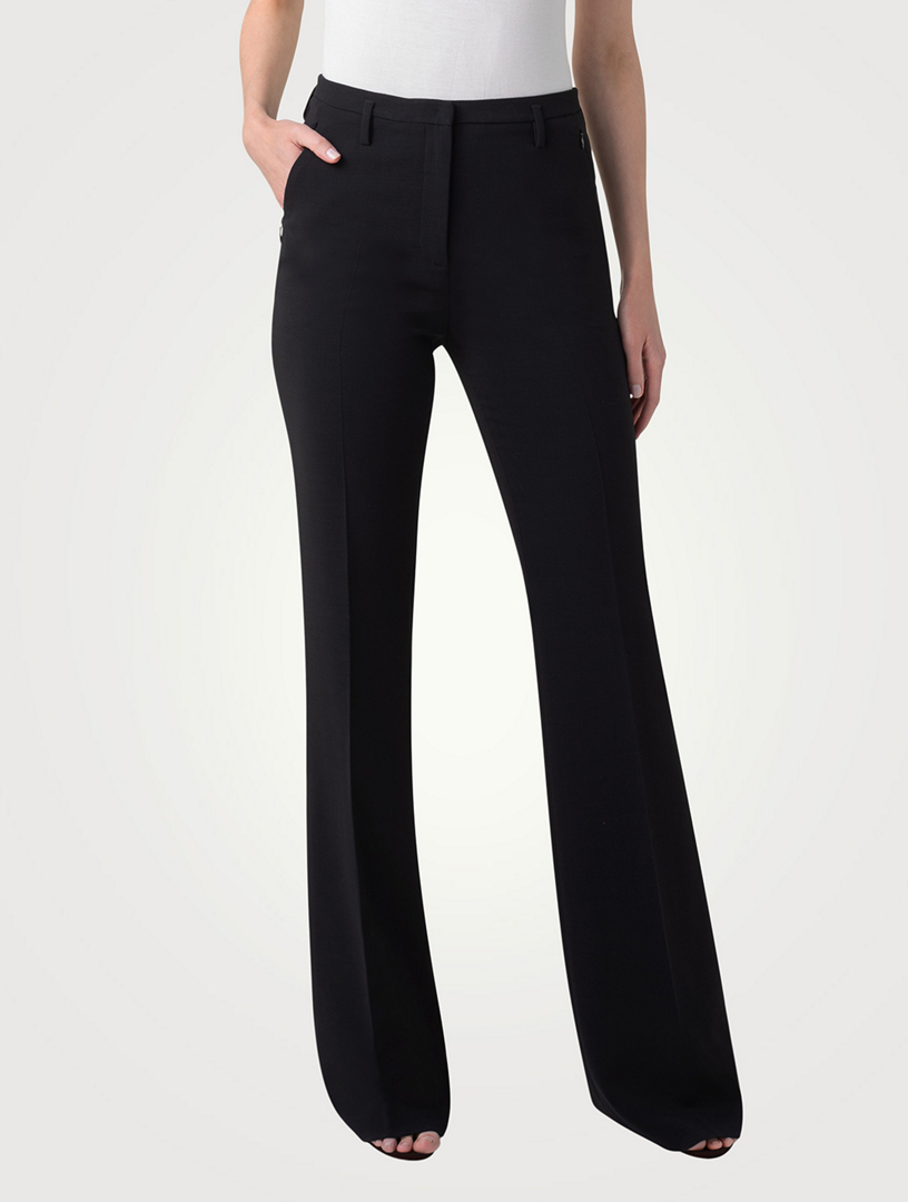 High-rise tapered wool pants in beige - Stella Mc Cartney