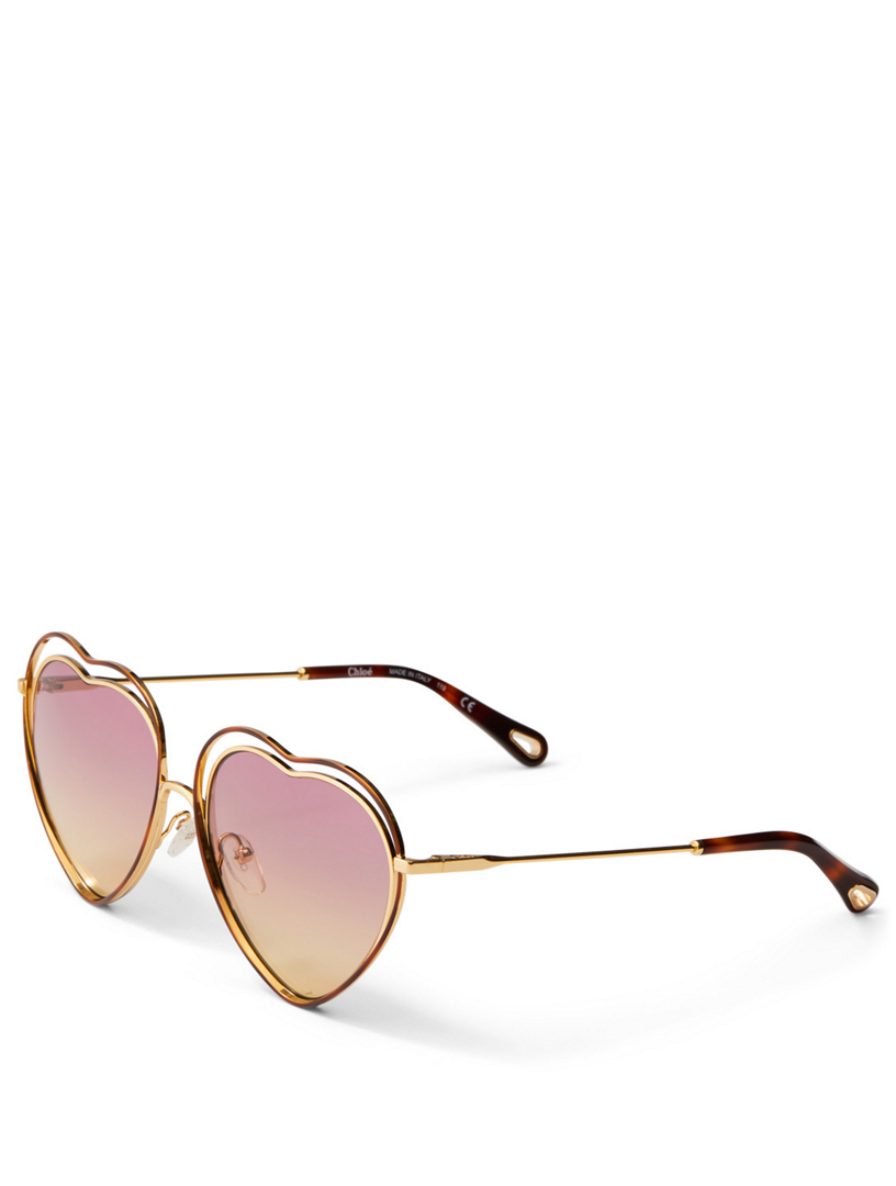 Chloe poppy best sale heart sunglasses