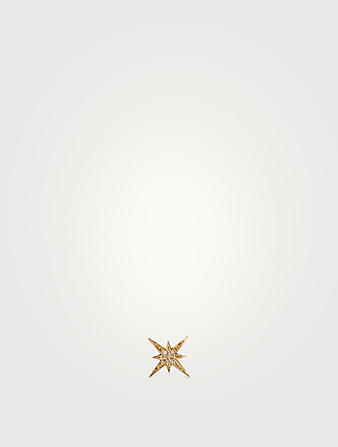 Clou d'oreille simple en forme d'étoile en or à 14 ct décoré de diamants