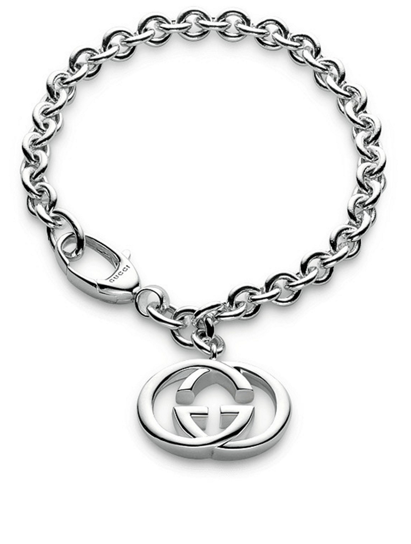 Interlocking G Charm Sterling Silver Bracelet