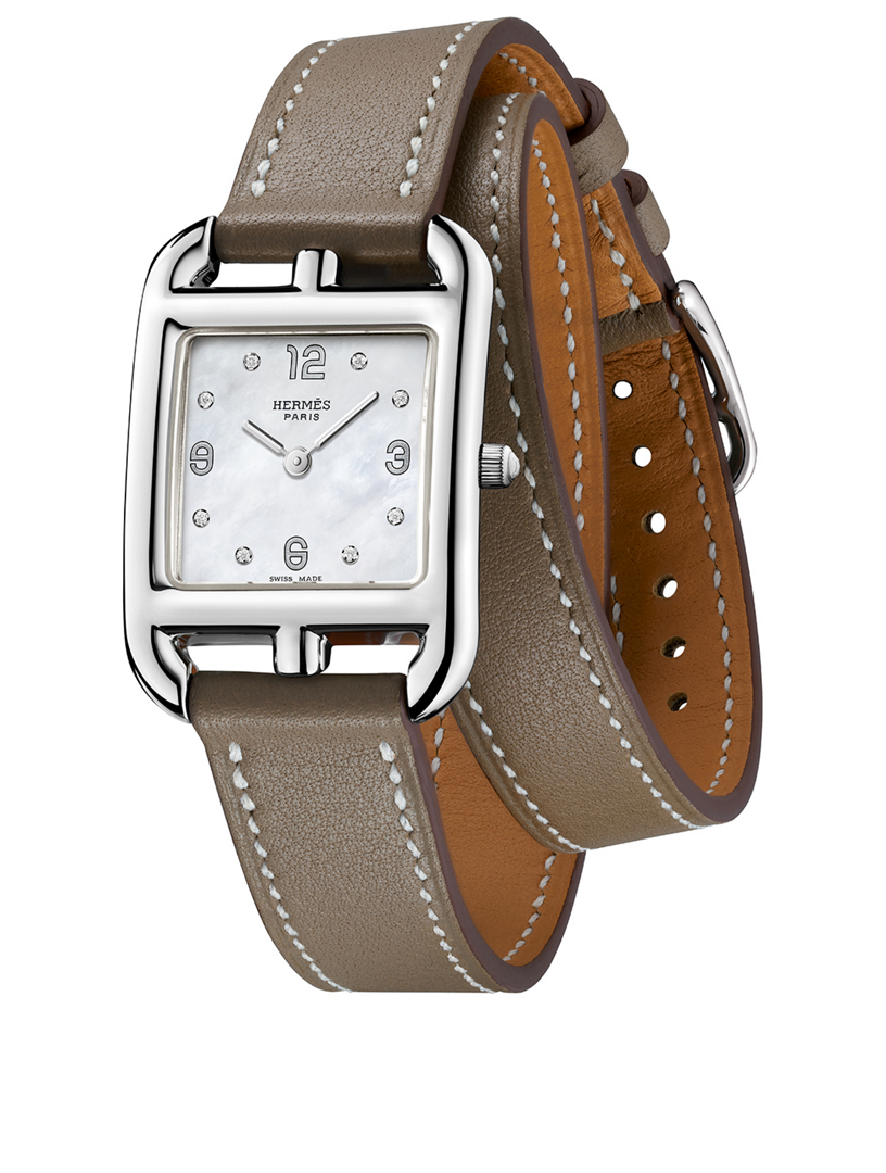 Small Cape Cod Steel Leather Strap Watch