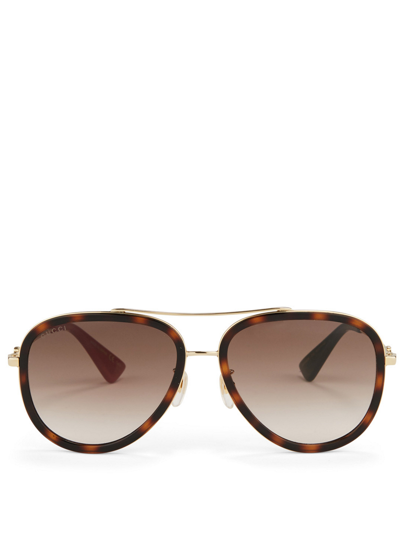 Gucci 57mm aviator on sale sunglasses