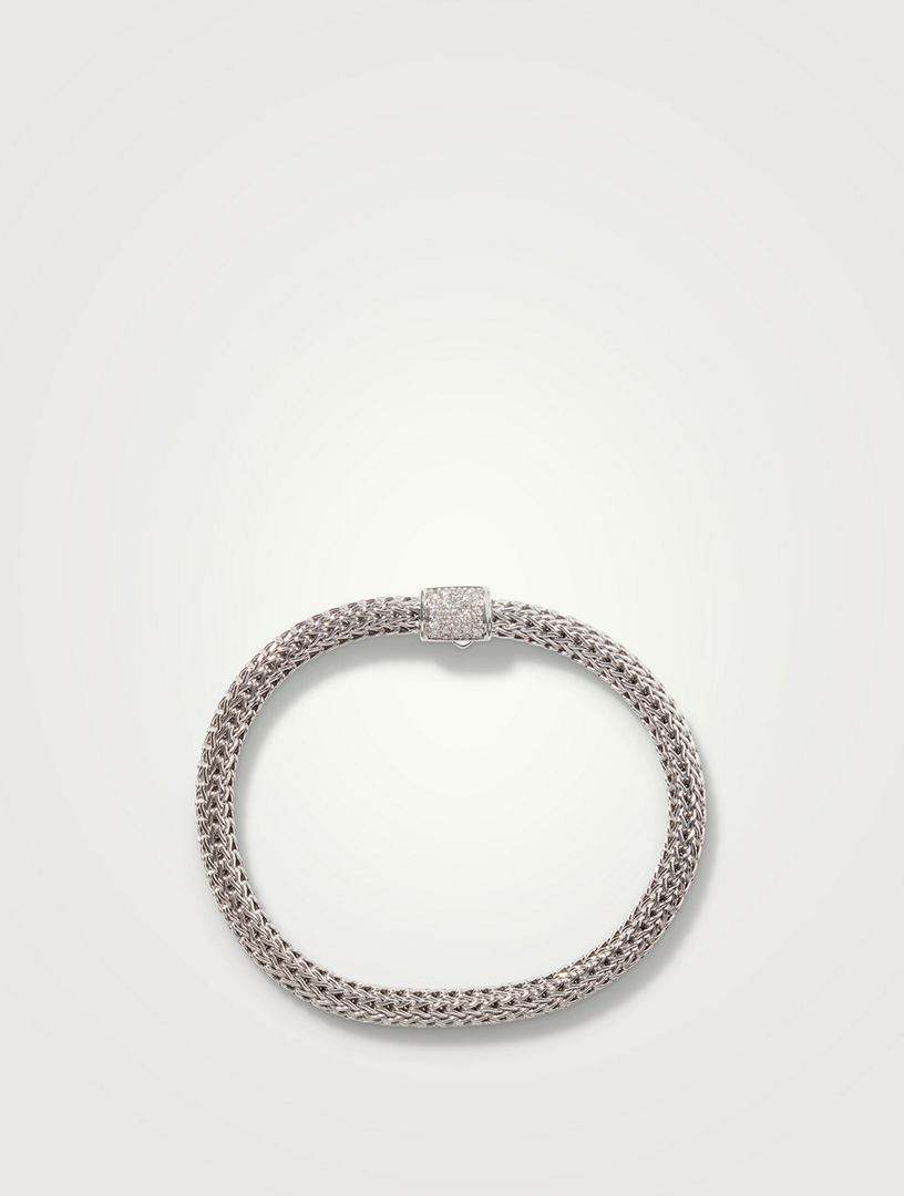 Diamond Pavé And Sterling Silver Classic Chain Bracelet