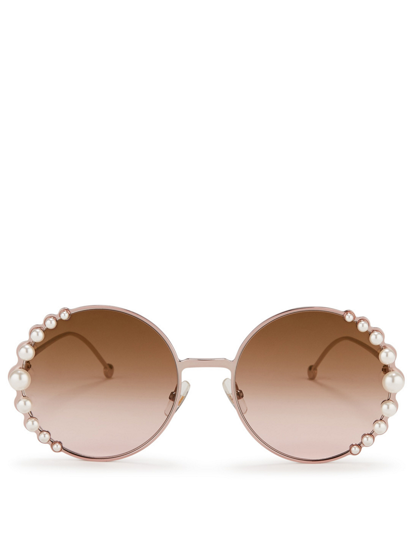Ribbons And Pearls Round Sunglasses