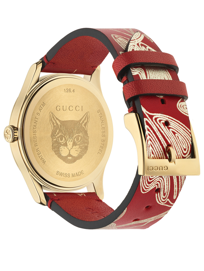 G-Timeless Le Marché Des Merveilles Goldtone Leather Strap Watch