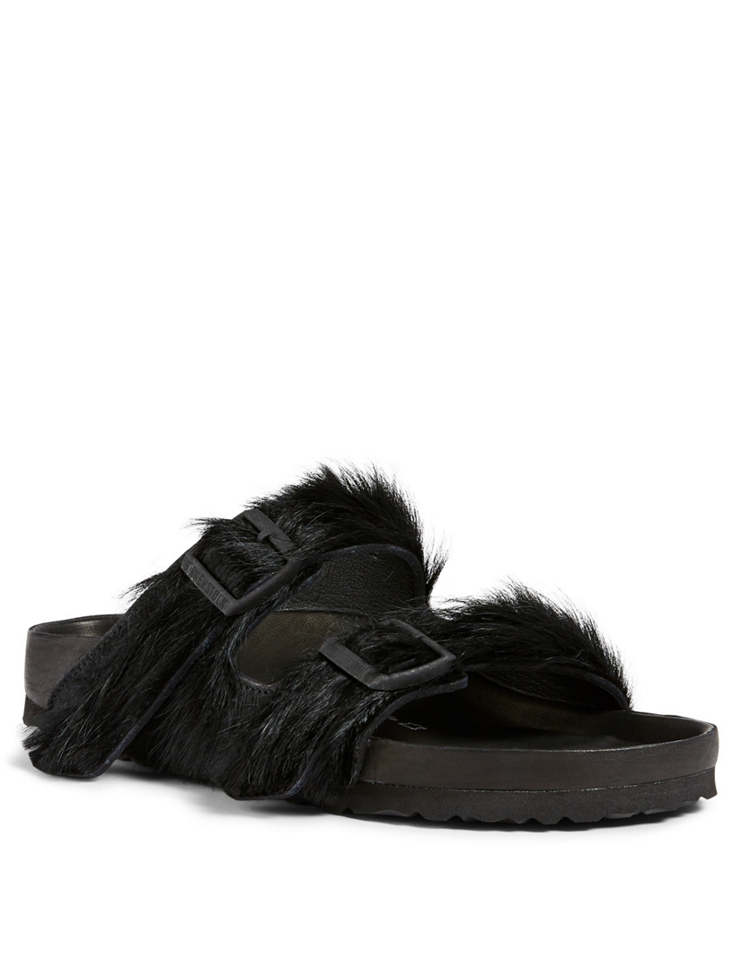 RICK OWENS Leather Birkenstock x Rick Owens Sandals With Fur