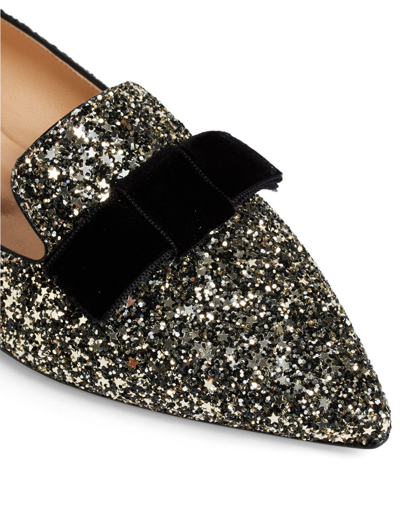 Jimmy choo gala hot sale glitter flats