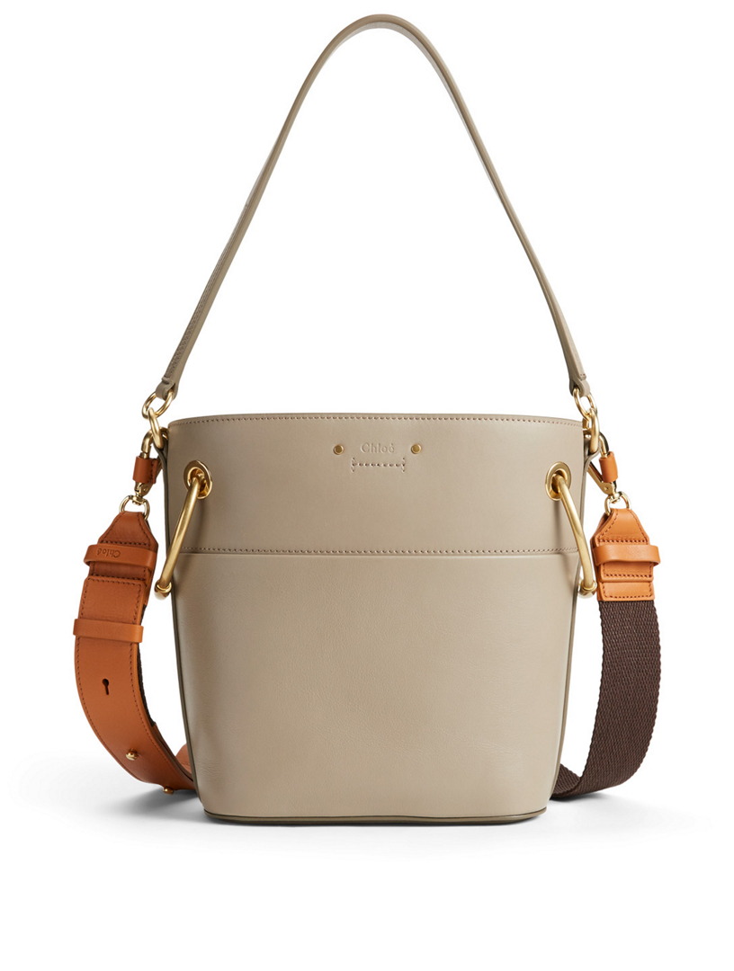 Small roy leather store bucket bag