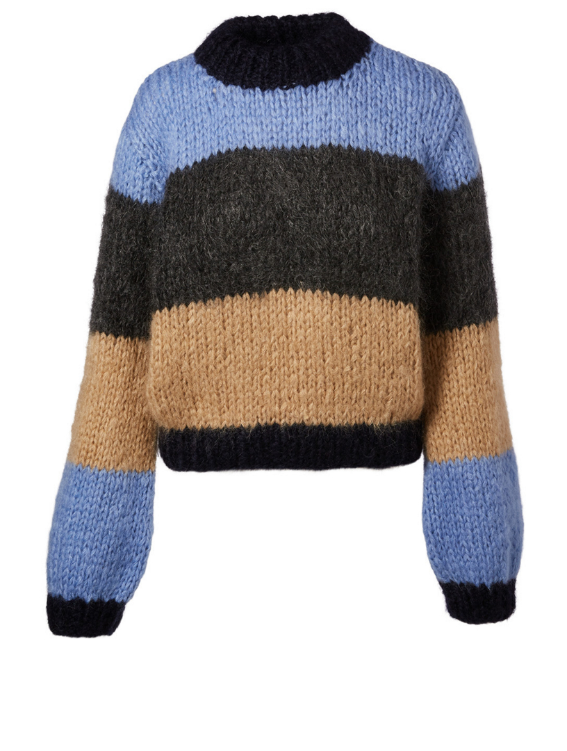 GANNI Julliard Wool And Mohair Striped Sweater Holt Renfrew