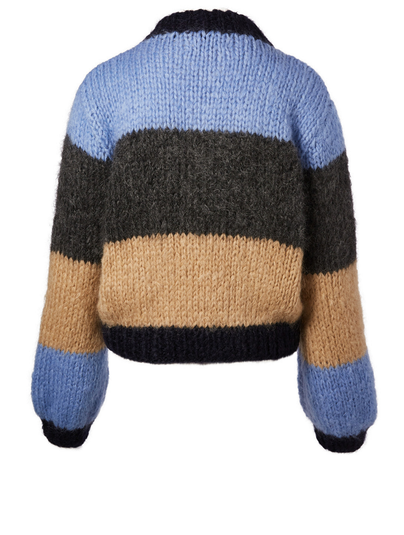 GANNI Julliard Wool And Mohair Striped Sweater Holt Renfrew