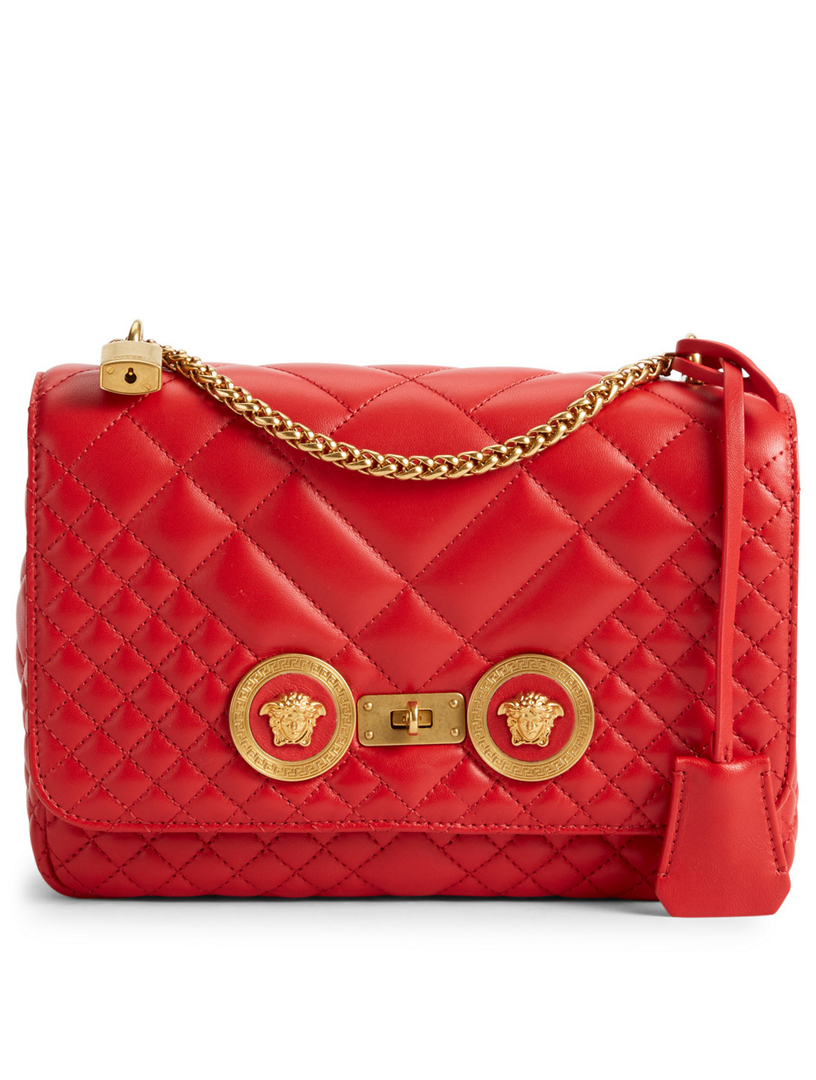 Versace quilted icon shoulder on sale bag