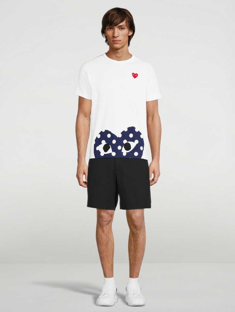 Comme des garcons play polka dot hem heart tee hotsell