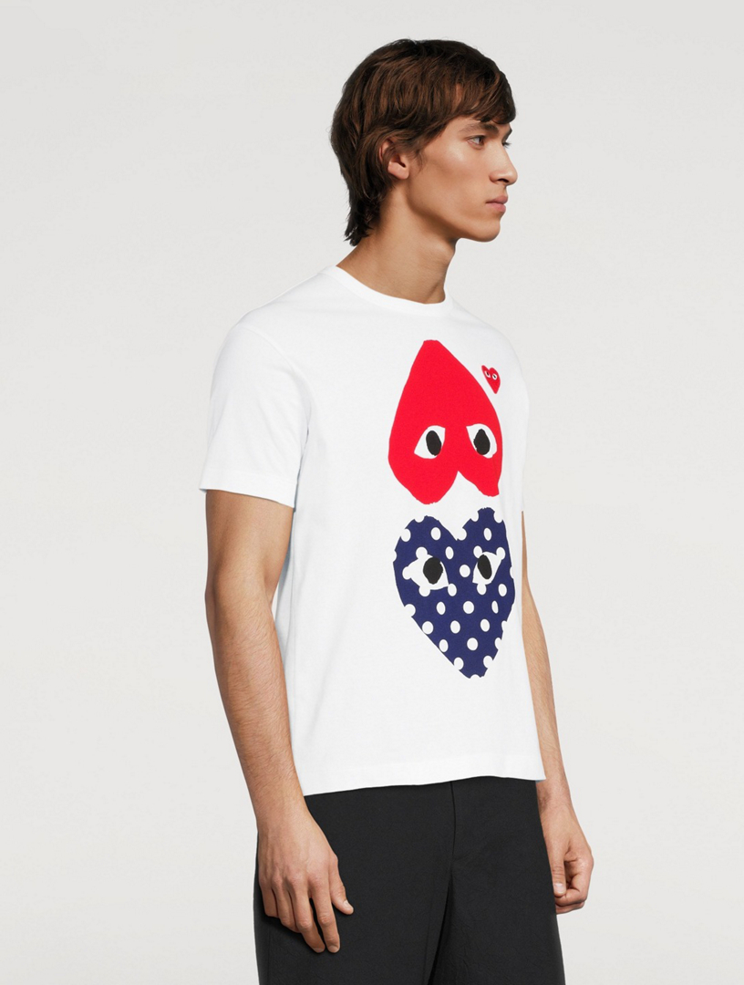 Comme des Garcons PLAY Tシャツ Triple Heart Tee Comme des Garçons PLAY Triple Heart Tee | Saks Fifth Avenue