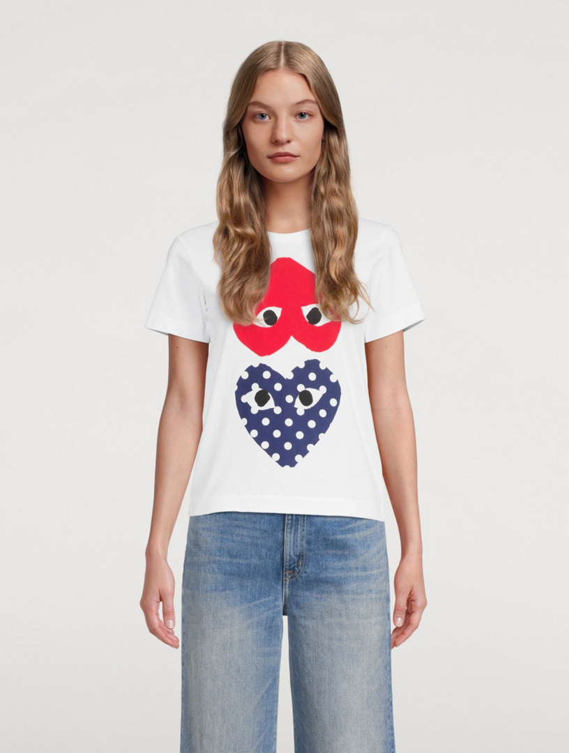 Comme des garcons play mix heart tee hotsell