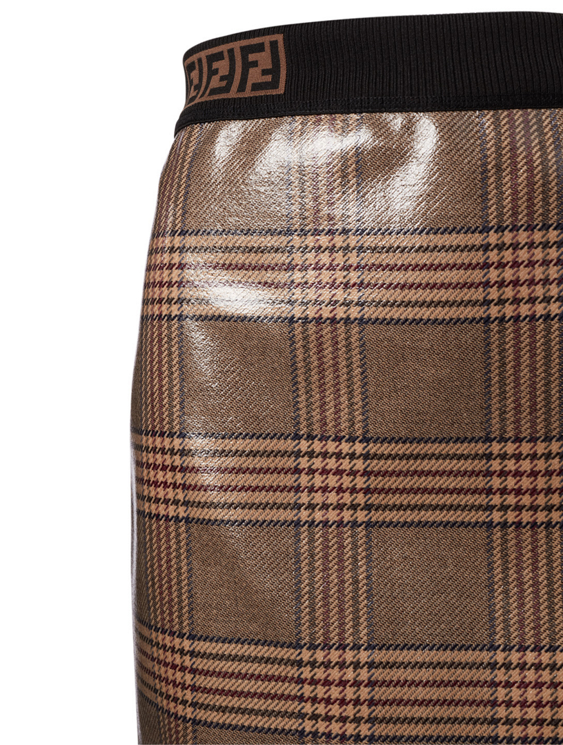 Glazed Wool Mini Skirt Prince Of Wales