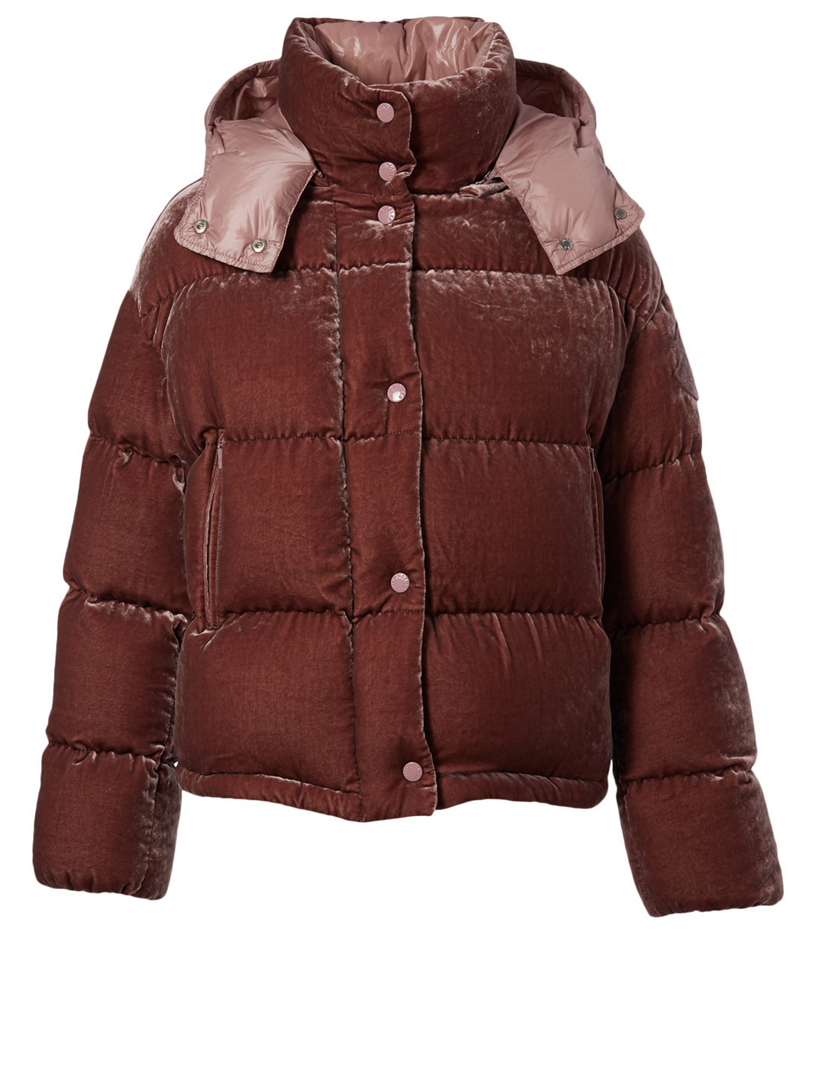 Moncler velvet shop puffer jacket