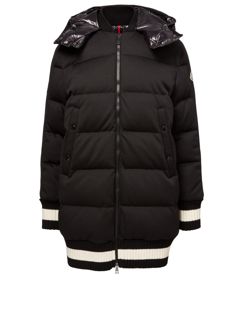 MONCLER Harfang Down Puffer Coat With Varsity Stripe Holt Renfrew