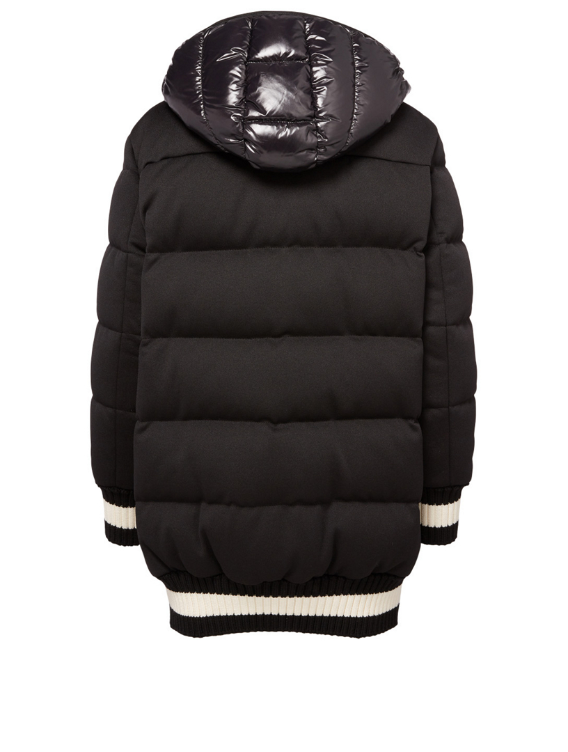 MONCLER Harfang Down Puffer Coat With Varsity Stripe Holt Renfrew