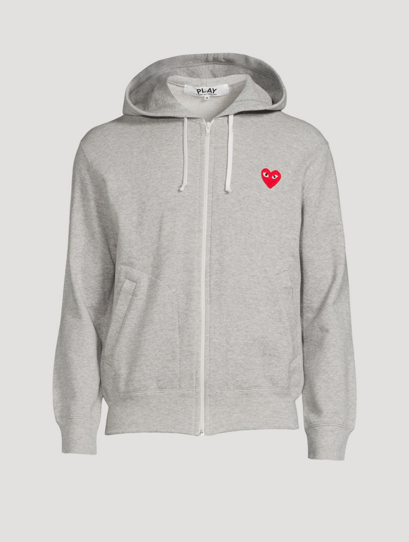 Heart Zip-Up Hoodie With Back Logo