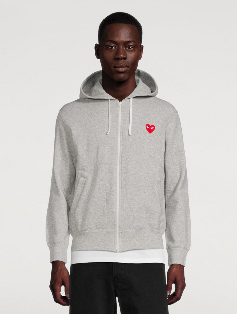 Heart Zip-Up Hoodie With Back Logo